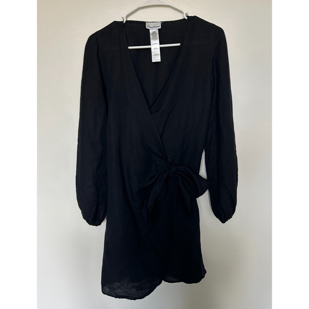 Tommy Bahama Black Linen Viscose Wrap Dress – Size XXS Petite